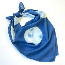 Load image into Gallery viewer, Indigo Dyed Organic Cotton Bandana - Full Moon Design