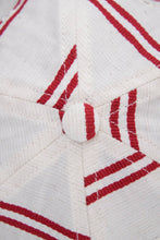 Load image into Gallery viewer, 6 Panel NY Made "BALLPARK" Japanese Linen Stripe Cap - RED