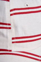 Load image into Gallery viewer, 6 Panel NY Made "BALLPARK" Japanese Linen Stripe Cap - RED