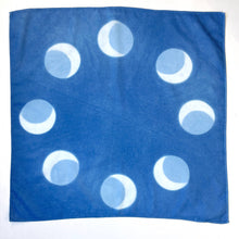 Load image into Gallery viewer, Indigo Dyed Organic Cotton Bandana - Crescent Moons