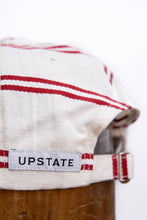 Load image into Gallery viewer, 6 Panel NY Made "BALLPARK" Japanese Linen Stripe Cap - RED