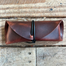 Load image into Gallery viewer, Hand stitched leather eyeglass case.