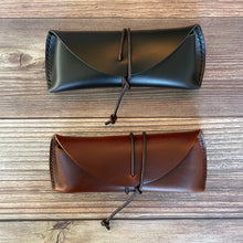 Load image into Gallery viewer, Hand stitched leather eyeglass case.