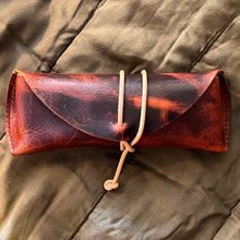 Load image into Gallery viewer, Hand stitched leather eyeglass case.