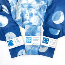 Load image into Gallery viewer, Indigo Dyed Organic Cotton Bandana - Full Moon Design
