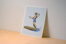 Load image into Gallery viewer, Wave Bandit Print - Surf Cowboy - Western Illustration
