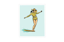 Load image into Gallery viewer, Surf Cowgirl - Nose Riding Print - Illustration Poster
