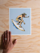 Load image into Gallery viewer, Barrel Rider Surf Cowboy Print - Drop In - Illustration
