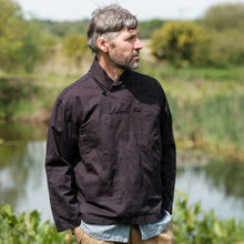 Load image into Gallery viewer, The Shawl Collar Smock - BLACK INDIGO
