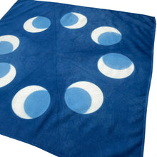 Load image into Gallery viewer, Indigo Dyed Organic Cotton Bandana - Crescent Moons
