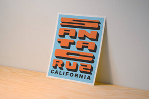 Santa Cruz Block Letter Print - California Poster