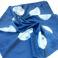 Load image into Gallery viewer, Indigo Dyed Organic Cotton Bandana - Full Moon Design
