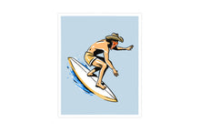 Load image into Gallery viewer, Barrel Rider Surf Cowboy Print - Drop In - Illustration
