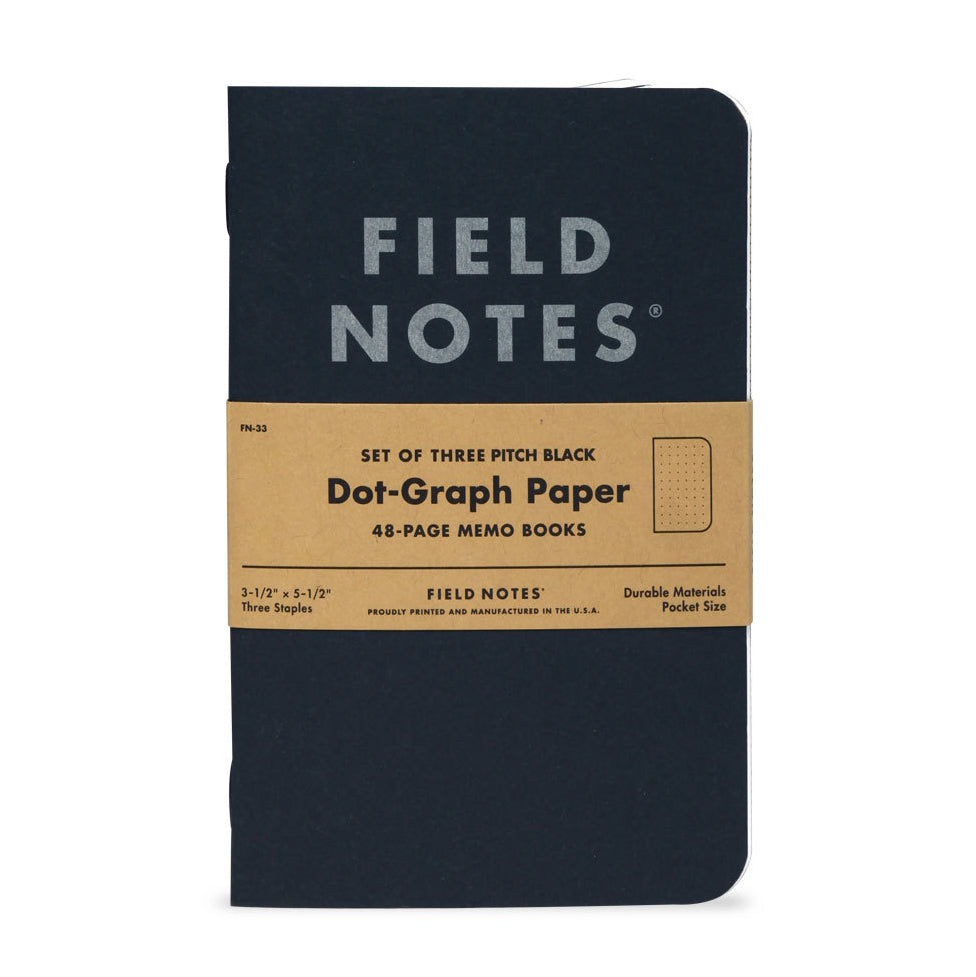 Pitch Black Field Notes 3 Pack